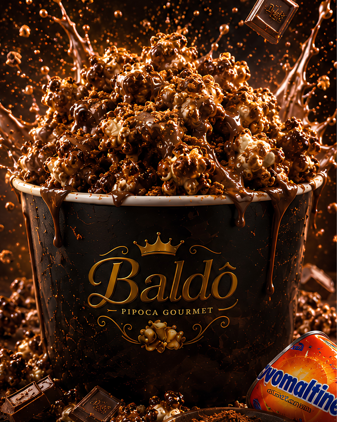 Pipoca gourmet Baldô sabor Ovomaltine